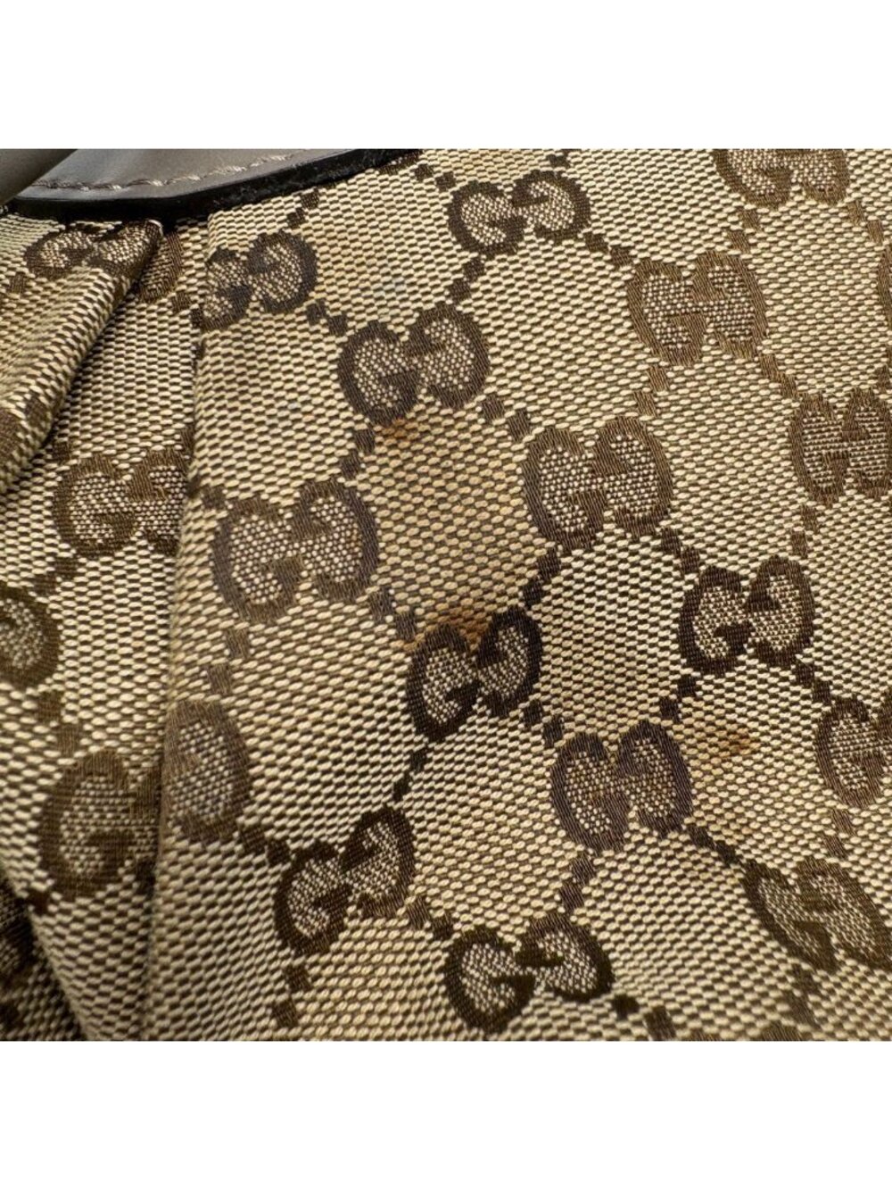 Gucci GG Pattern Tote Interlocking Studs Canvas Beige Gray - Picture 4 of 13